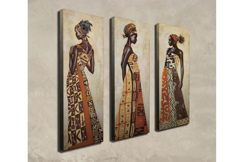 Dekorativt Canvas Maleri 3 Dele - Flerfarvet - Boligtilbehør - Billeder & kunst - Billeder på lærred