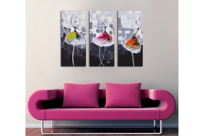 Dekorativt Canvas Maleri 3 Dele - Flerfarvet - Boligtilbehør - Billeder & kunst - Billeder på lærred