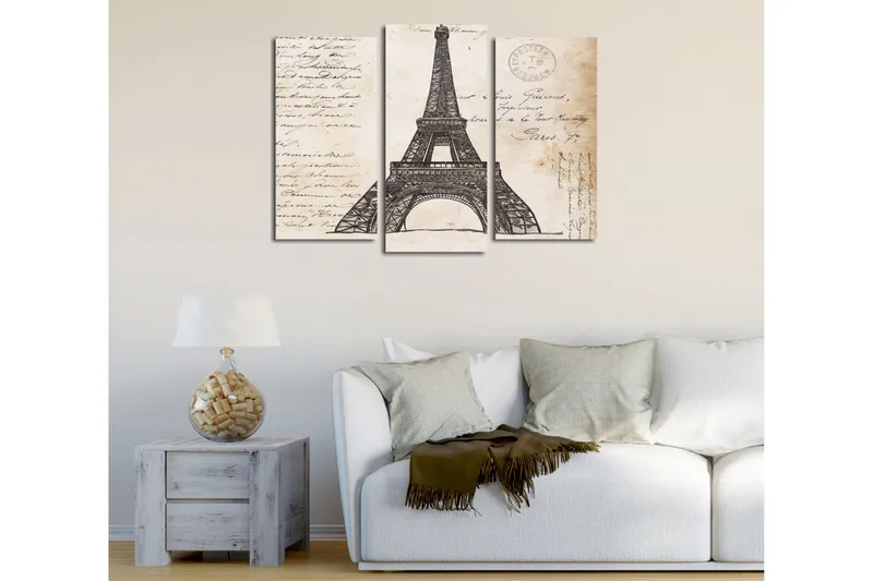 Dekorativt Canvas Maleri 3 Dele - Flerfarvet - Boligtilbehør - Billeder & kunst - Billeder på lærred