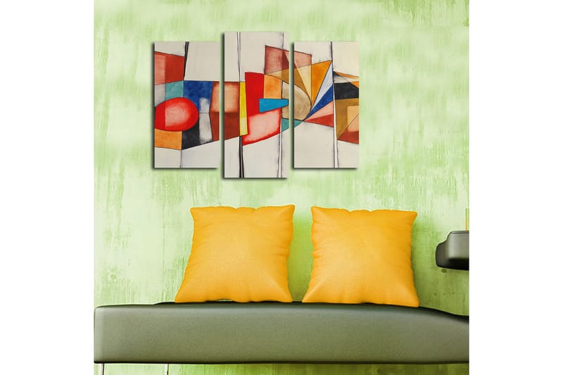 Dekorativt Canvas Maleri 3 Dele - Flerfarvet - Boligtilbehør - Billeder & kunst - Billeder på lærred