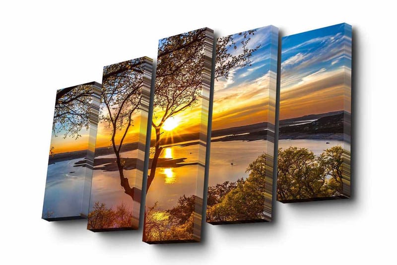 Dekorativt Canvas Maleri 5 Dele - Flerfarvet - Boligtilbehør - Billeder & kunst - Billeder på lærred