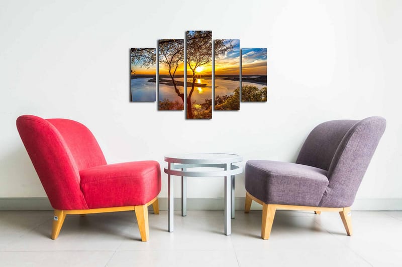 Dekorativt Canvas Maleri 5 Dele - Flerfarvet - Boligtilbehør - Billeder & kunst - Billeder på lærred