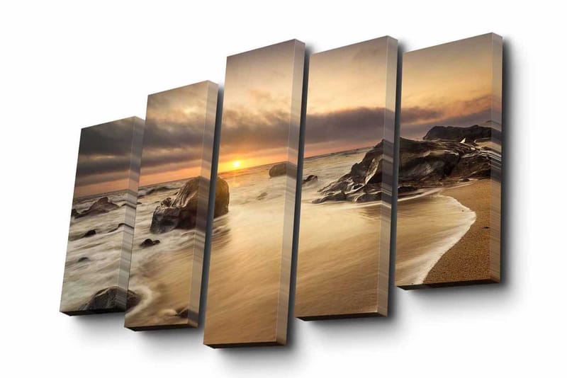 Dekorativt Canvas Maleri 5 Dele - Flerfarvet - Boligtilbehør - Billeder & kunst - Billeder på lærred