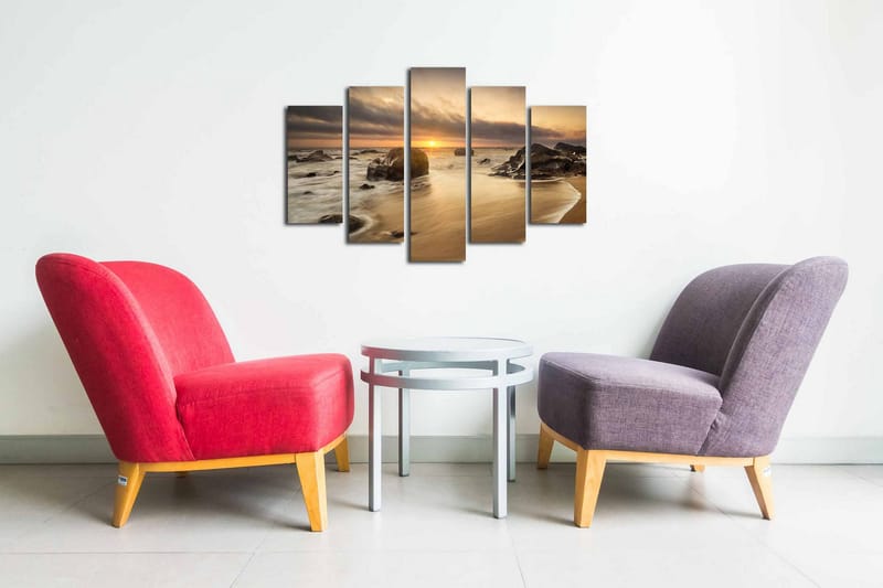 Dekorativt Canvas Maleri 5 Dele - Flerfarvet - Boligtilbehør - Billeder & kunst - Billeder på lærred
