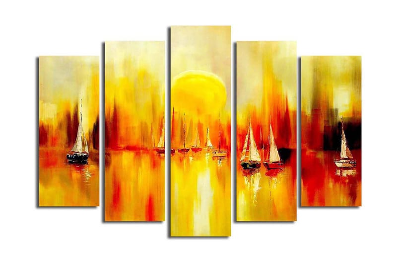 Dekorativt Canvas Maleri 5 Dele - Flerfarvet - Boligtilbehør - Billeder & kunst - Billeder på lærred