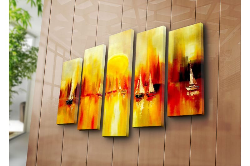 Dekorativt Canvas Maleri 5 Dele - Flerfarvet - Boligtilbehør - Billeder & kunst - Billeder på lærred