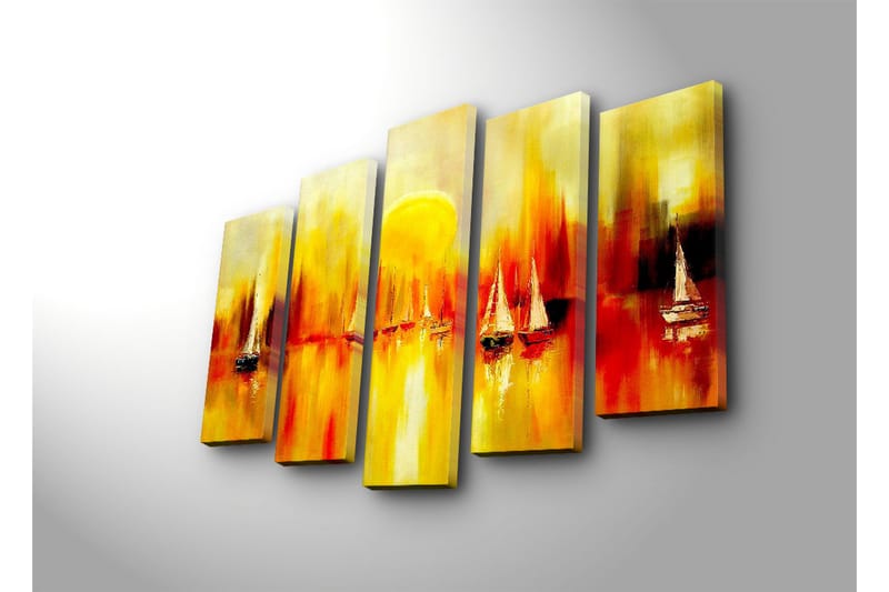 Dekorativt Canvas Maleri 5 Dele - Flerfarvet - Boligtilbehør - Billeder & kunst - Billeder på lærred