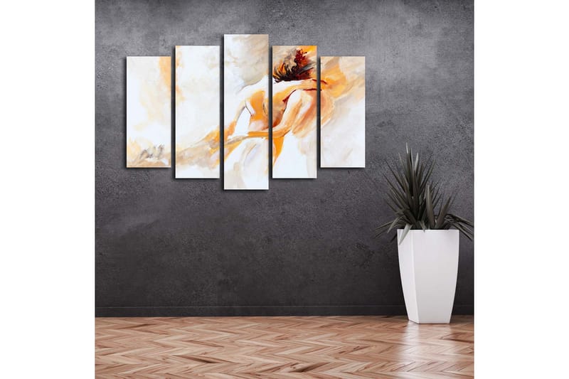 Dekorativt Canvas Maleri 5 Dele - Flerfarvet - Boligtilbehør - Billeder & kunst - Billeder på lærred