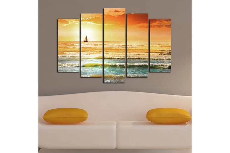 Dekorativt Canvas Maleri 5 Dele - Flerfarvet - Boligtilbehør - Billeder & kunst - Billeder på lærred