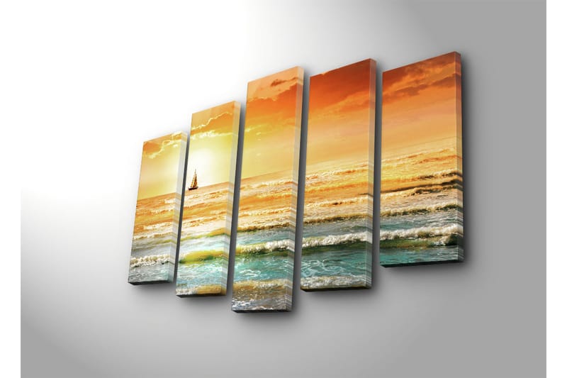 Dekorativt Canvas Maleri 5 Dele - Flerfarvet - Boligtilbehør - Billeder & kunst - Billeder på lærred