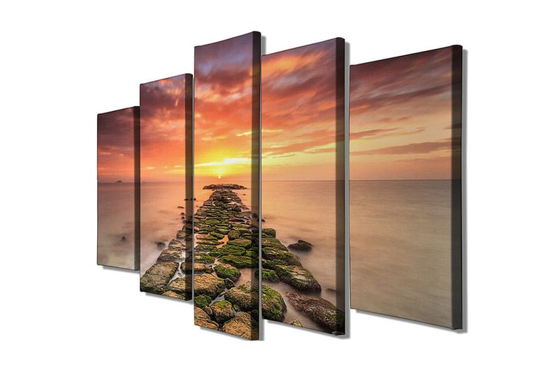 Dekorativt Canvas Maleri 5 Dele - Flerfarvet - Boligtilbehør - Billeder & kunst - Billeder på lærred
