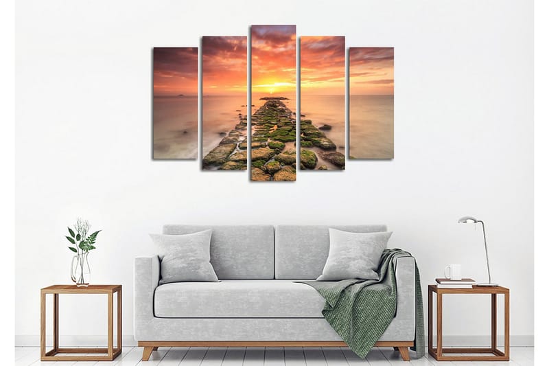 Dekorativt Canvas Maleri 5 Dele - Flerfarvet - Boligtilbehør - Billeder & kunst - Billeder på lærred