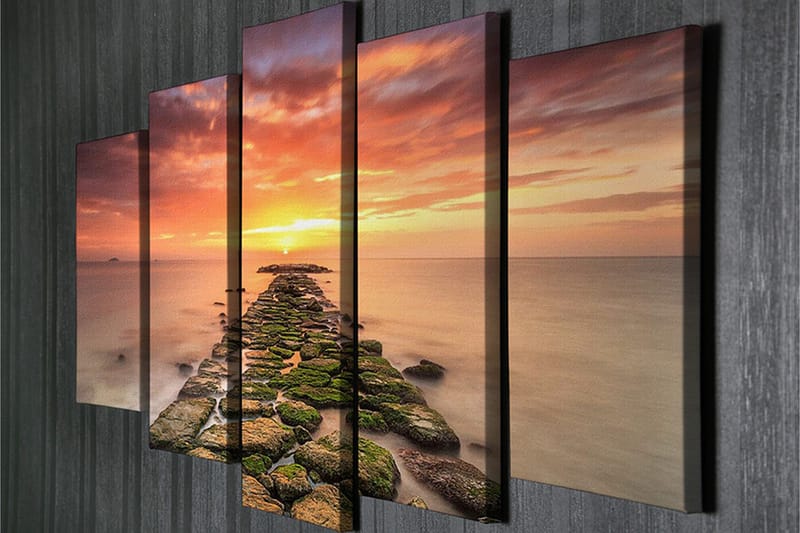 Dekorativt Canvas Maleri 5 Dele - Flerfarvet - Boligtilbehør - Billeder & kunst - Billeder på lærred