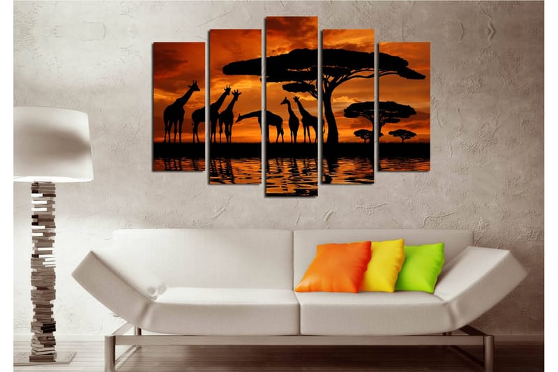 Dekorativt Canvas Maleri 5 Dele - Flerfarvet - Boligtilbehør - Billeder & kunst - Billeder på lærred