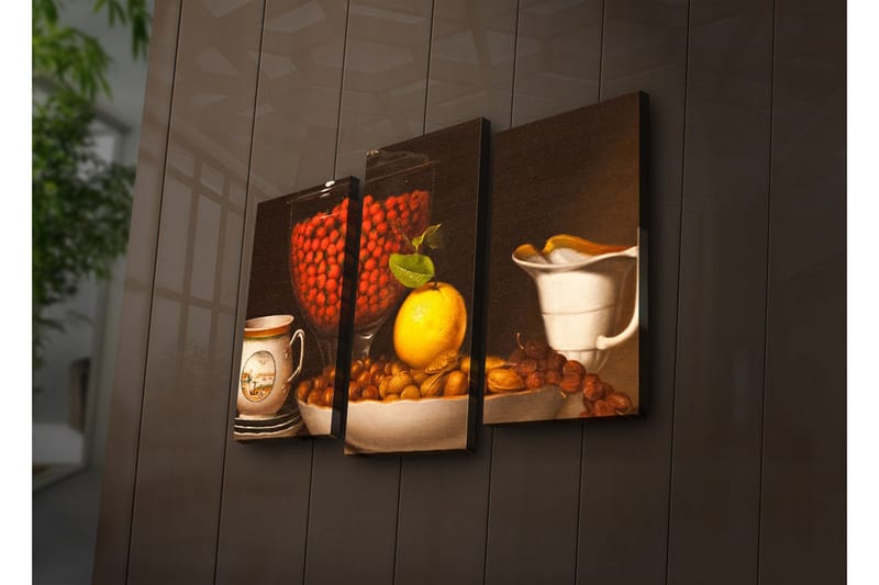 Dekorativt Canvas Maleri LED-belysning 3 Dele, Flerfarvet