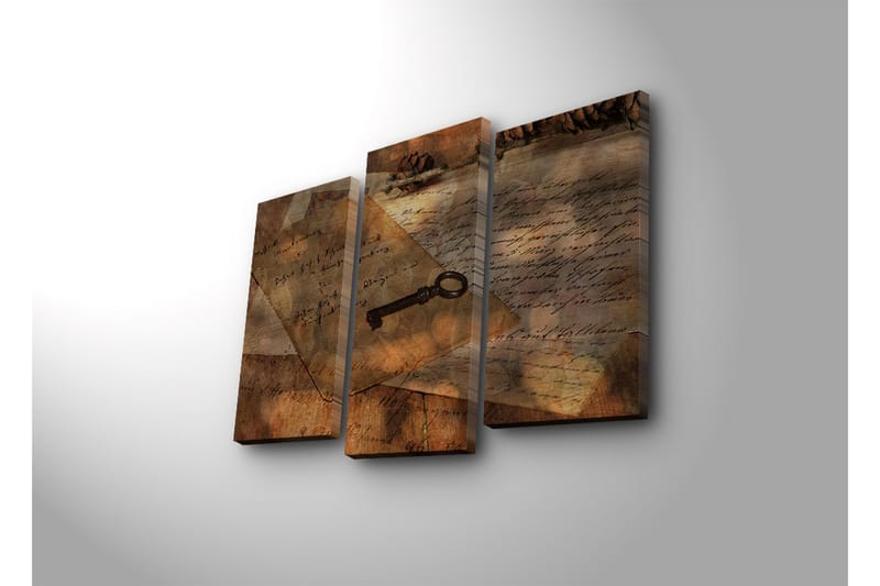 Dekorativt Canvas Maleri LED-belysning 3 Dele - Flerfarvet - Boligtilbehør - Billeder & kunst - Billeder på lærred