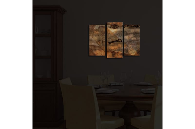 Dekorativt Canvas Maleri LED-belysning 3 Dele - Flerfarvet - Boligtilbehør - Billeder & kunst - Billeder på lærred