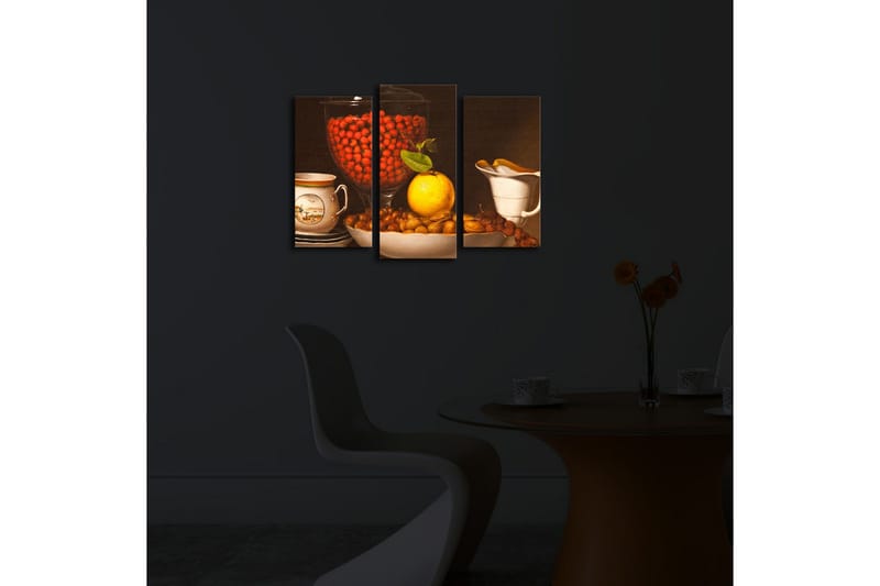 Dekorativt Canvas Maleri LED-belysning 3 Dele - Flerfarvet - Boligtilbehør - Billeder & kunst - Billeder på lærred