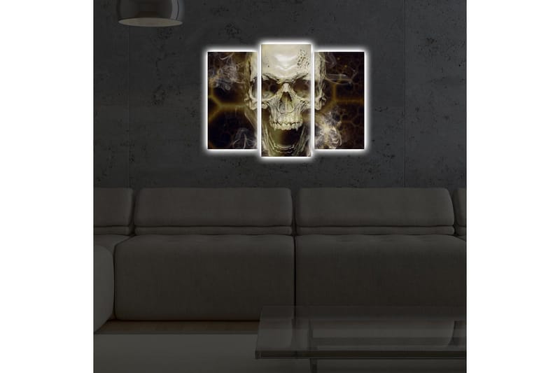 Dekorativt Canvas Maleri LED-belysning 3 Dele - Flerfarvet - Boligtilbehør - Billeder & kunst - Billeder på lærred