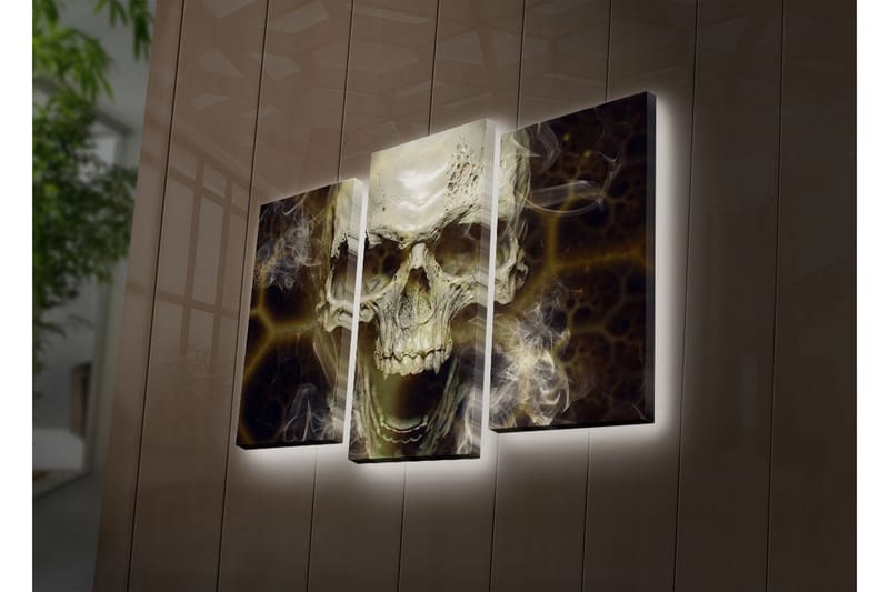 Dekorativt Canvas Maleri LED-belysning 3 Dele - Flerfarvet - Boligtilbehør - Billeder & kunst - Billeder på lærred