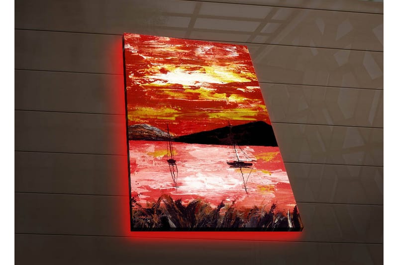 Dekorativt Canvas Maleri LED-belysning - Flerfarvet - Boligtilbehør - Billeder & kunst - Billeder på lærred