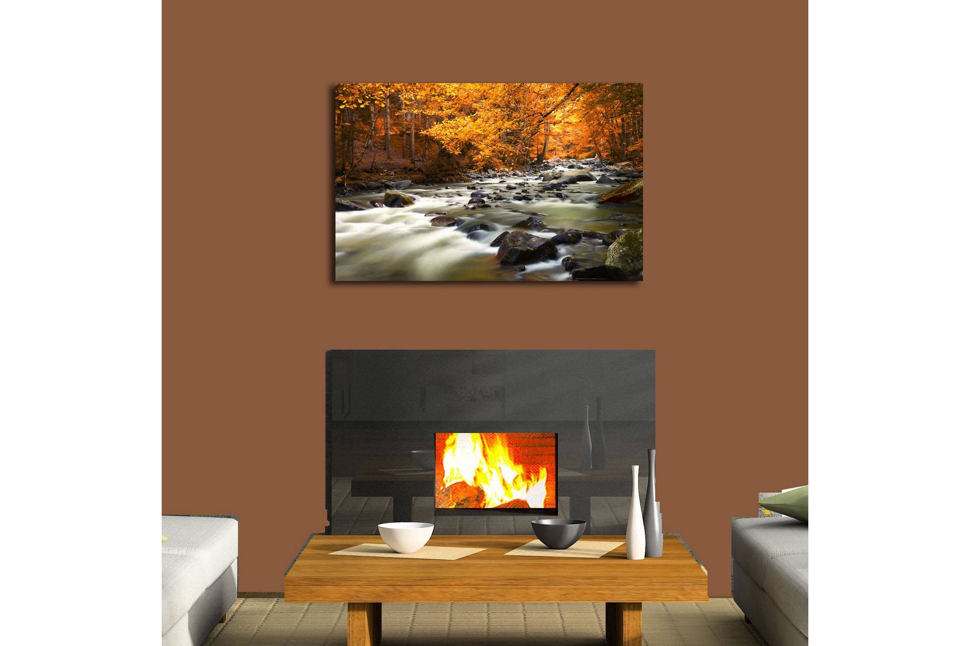 Dekorativt Canvas Maleri LED-belysning - Flerfarvet - Boligtilbehør - Billeder & kunst - Billeder på lærred