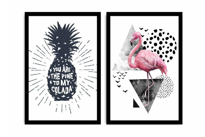 Dekorativt MDF-Maleri 2 Dele - Flerfarvet - Boligtilbehør - Billeder & kunst - Billeder på lærred