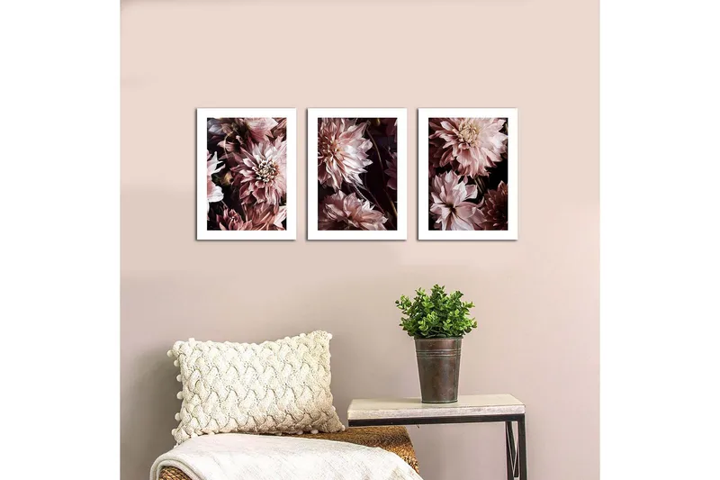 Dekorativt MDF-Maleri 3 Dele - Flerfarvet - Boligtilbehør - Billeder & kunst - Billeder på lærred