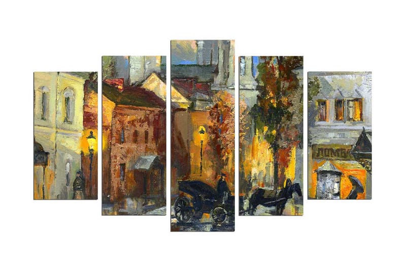 Dekorativt MDF-Maleri 5 Dele - Flerfarvet - Boligtilbehør - Billeder & kunst - Billeder på lærred