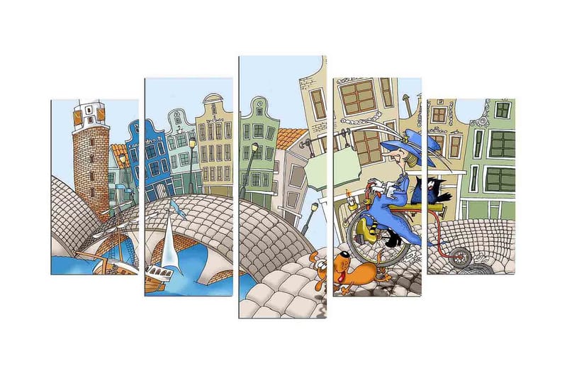 Dekorativt MDF-Maleri 5 Dele - Flerfarvet - Boligtilbehør - Billeder & kunst - Billeder på lærred