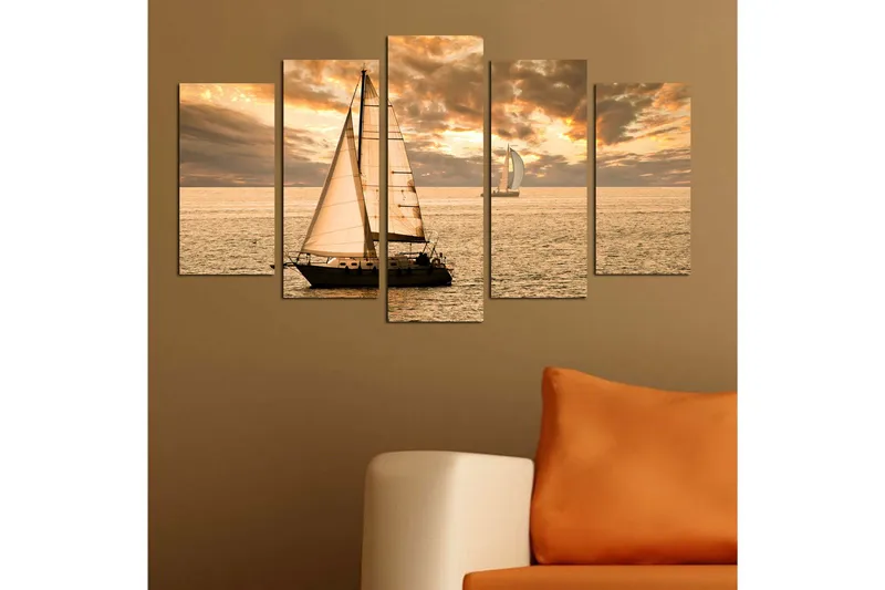 Dekorativt MDF-Maleri 5 Dele - Flerfarvet - Boligtilbehør - Billeder & kunst - Billeder på lærred