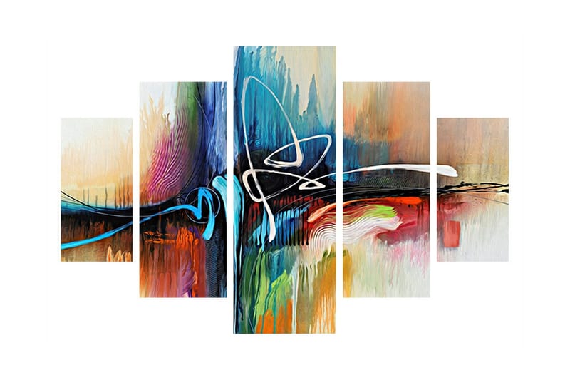 Dekorativt MDF-Maleri 5 Dele - Flerfarvet - Boligtilbehør - Billeder & kunst - Billeder på lærred