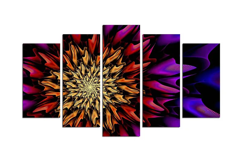 Dekorativt MDF-Maleri 5 Dele - Flerfarvet - Boligtilbehør - Billeder & kunst - Billeder på lærred