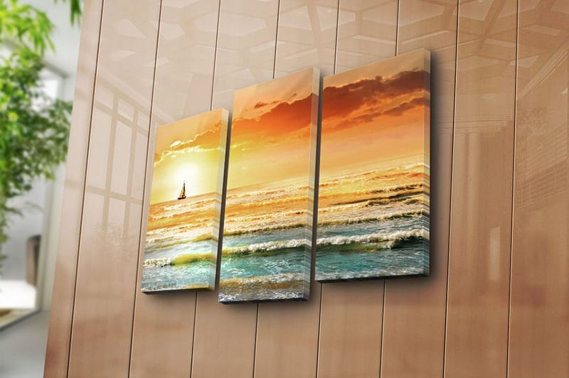 Fototapet 3 stk Flerfarvet - 22x03 cm - Boligtilbehør - Billeder & kunst - Billeder på lærred