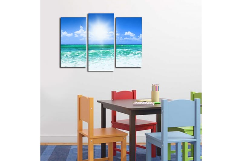 Fototapet 3 stk Flerfarvet - 22x03 cm - Boligtilbehør - Billeder & kunst - Billeder på lærred