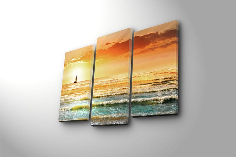 Fototapet 3 stk Flerfarvet - 22x03 cm - Boligtilbehør - Billeder & kunst - Billeder på lærred