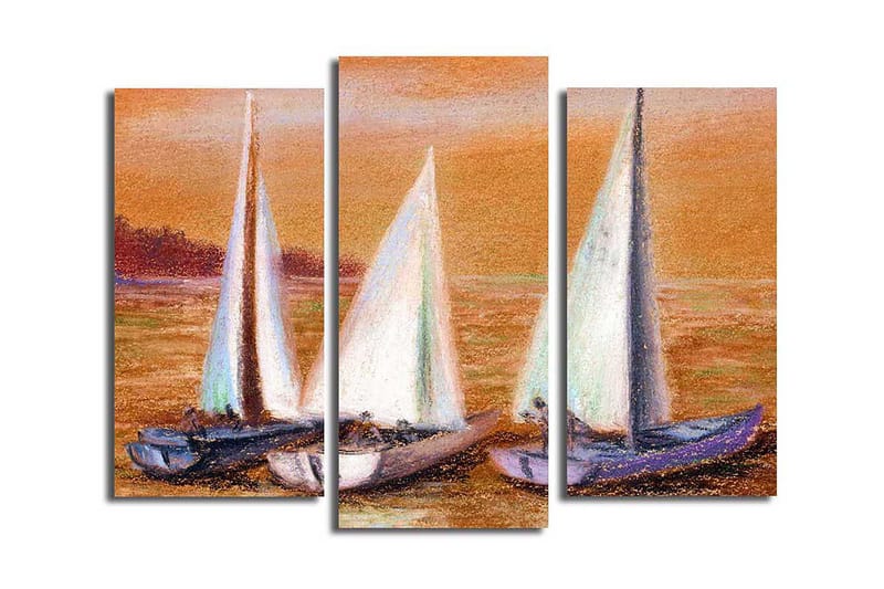 Fototapet 3 stk Flerfarvet - 22x03 cm - Boligtilbehør - Billeder & kunst - Billeder på lærred