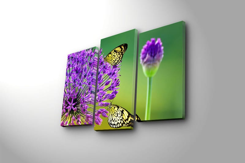 Fototapet 3 stk Flerfarvet - 22x03 cm - Boligtilbehør - Billeder & kunst - Billeder på lærred