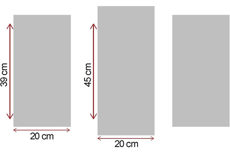 Fototapet 3 stk Flerfarvet - 22x03 cm - Billeder på lærred