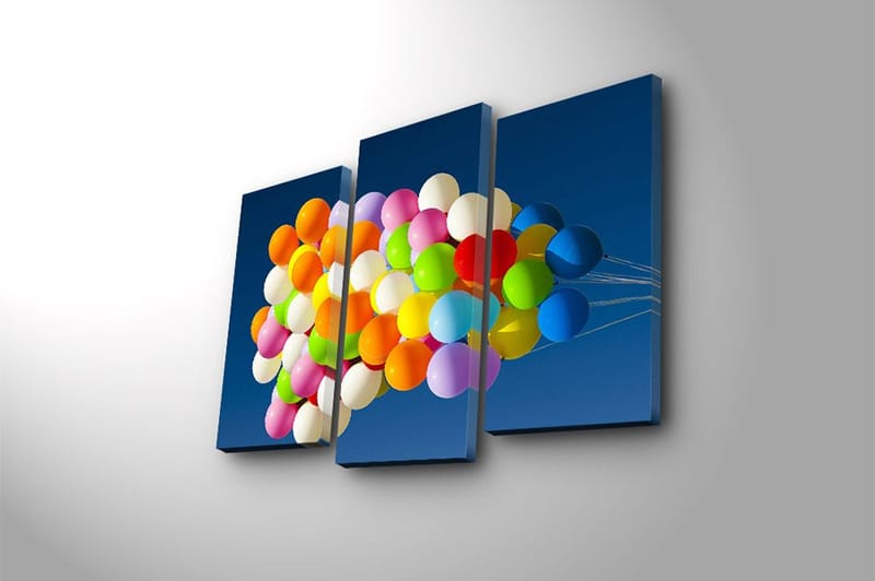 Fototapet 3 stk Flerfarvet - 22x03 cm - Boligtilbehør - Billeder & kunst - Billeder på lærred