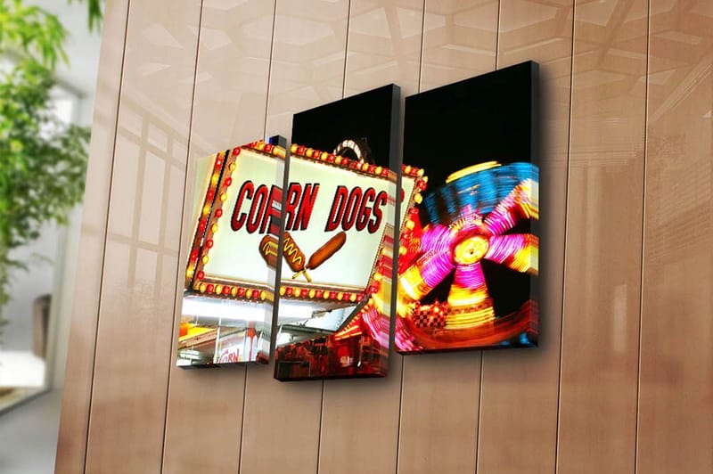 Fototapet 3 stk Flerfarvet - 22x03 cm - Boligtilbehør - Billeder & kunst - Billeder på lærred