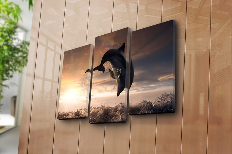 Fototapet 3 stk Flerfarvet - 22x03 cm - Boligtilbehør - Billeder & kunst - Billeder på lærred