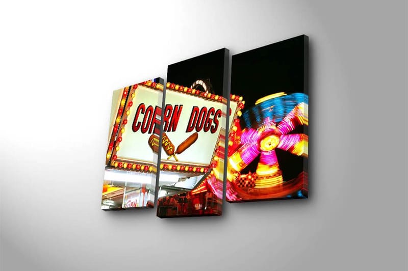 Fototapet 3 stk Flerfarvet - 22x03 cm - Boligtilbehør - Billeder & kunst - Billeder på lærred