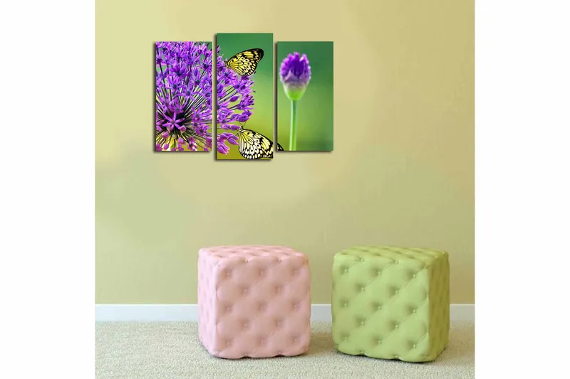 Fototapet 3 stk Flerfarvet - 22x03 cm - Boligtilbehør - Billeder & kunst - Billeder på lærred