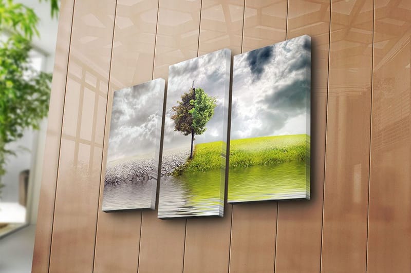 Fototapet 3 stk Flerfarvet - 22x03 cm - Boligtilbehør - Billeder & kunst - Billeder på lærred