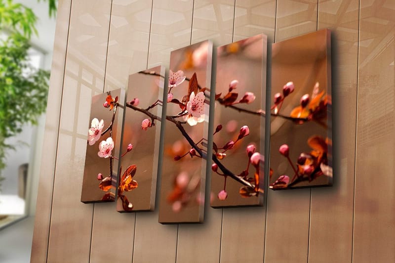 Fototapet 5 stk Flerfarvet - 11x96 cm - Boligtilbehør - Billeder & kunst - Billeder på lærred