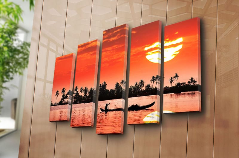 Fototapet 5 stk Flerfarvet - 11x96 cm - Boligtilbehør - Billeder & kunst - Billeder på lærred