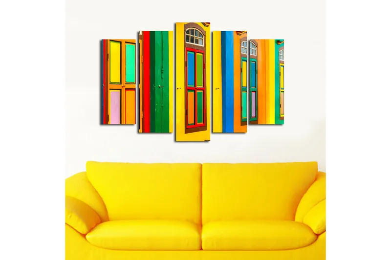 Fototapet 5 stk Flerfarvet - 11x96 cm - Boligtilbehør - Billeder & kunst - Billeder på lærred