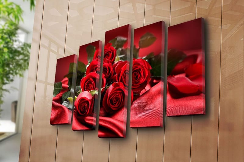 Fototapet 5 stk Flerfarvet - 11x96 cm - Boligtilbehør - Billeder & kunst - Billeder på lærred