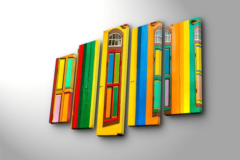 Fototapet 5 stk Flerfarvet - 11x96 cm - Boligtilbehør - Billeder & kunst - Billeder på lærred